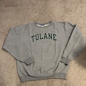 Champion Grey Tulane Crewneck Sweatshirt